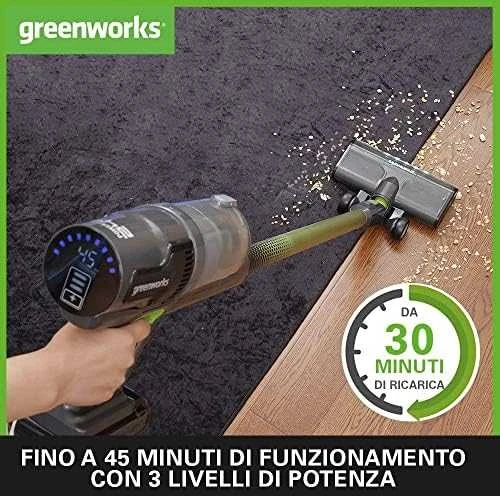 Akumuliatorinis dulkių siurblys Greenworks GD24SVK4S; 24 V; 1x4,0 Ah akum.