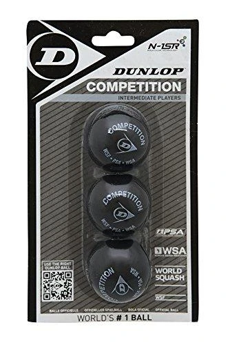 Dunlop Skvošo kamuoliukas Competition 3-blister,1gelt.taš