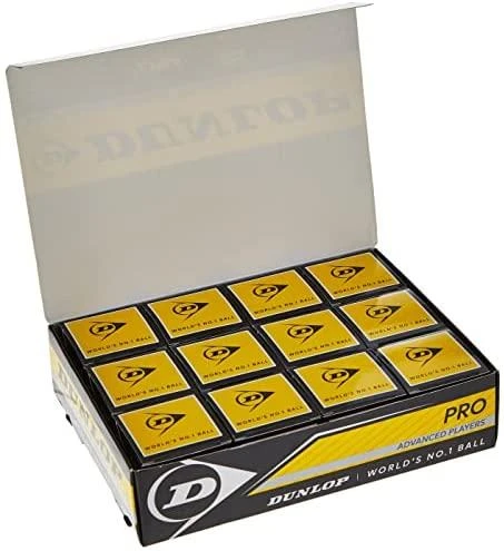 Dunlop Skvošo kamuoliukas Pro 12-box, 2gelt.taš,PSA/WSA