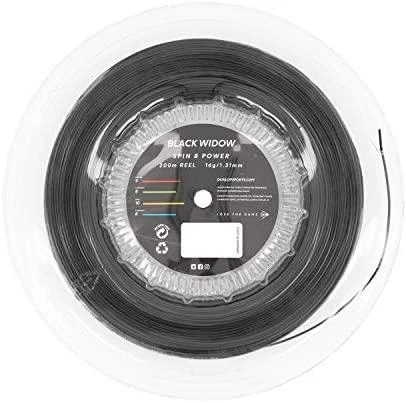 Dunlop Stygos tenisui Juodas WIDOW 16g/1.31mm 200m