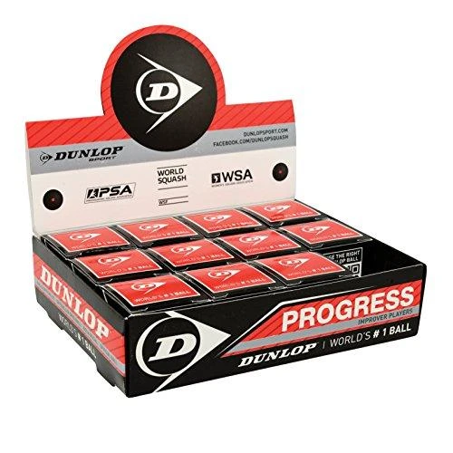 Dunlop Skvošo kamuoliukas Progress 12-box,1raud.taš