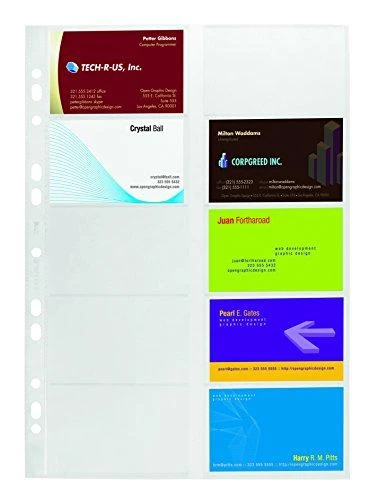 Durable Patvarūs papildymai Visifix 2384 ir 2388 vizitinių kortelių laikikliams 10vnt. scaidrus (2389-19)