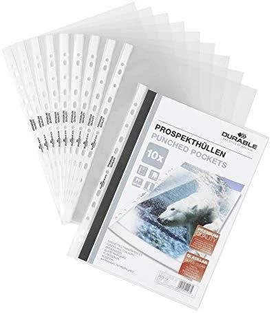 Durable Marškinėliai na dokumenty A4 permatomas woreczek 10 vnt