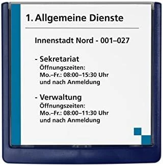 Durable sieninė lentelė su mėlynais rėmeliais