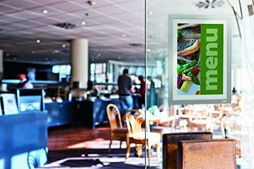 Rėmelis bukletams Durable, A4, 1 vnt. prisiklijuojantis, sidabro spalvos