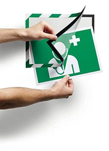 Plakatas Durable Patvarus DURAFRAME SECURITY lipnus rėmas žalia-balta A4, 2 vnt (DUR941)