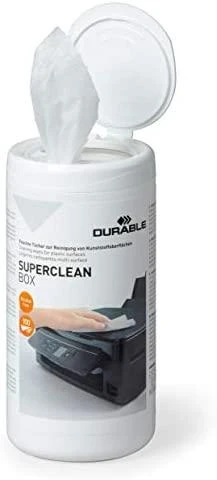 Valiklis Servetėlės DURABLE biuro techn. paviršiaus valymui,100vnt., šlapios