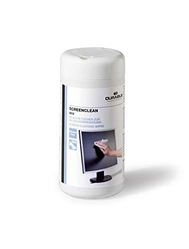 Valiklis Servetėlės kompiuterio ekranui valyti DURABLE Screenclean, 100 vnt., šlapios