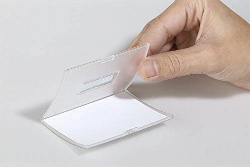 Dėklas vardinei kortelei Durable, 54x90mm, su magnetu, lenktas, kieto plastiko, skaidrus