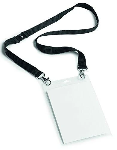 Laikiklis Durable DURABLE Event-Namensschild A6 mit Textilband Duo 10 St schw