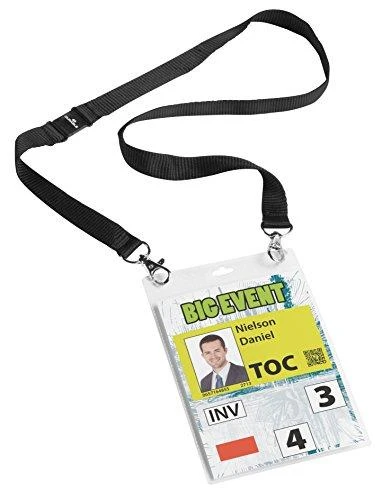 Laikiklis Durable DURABLE Event-Namensschild A6 mit Textilband Duo 10 St schw