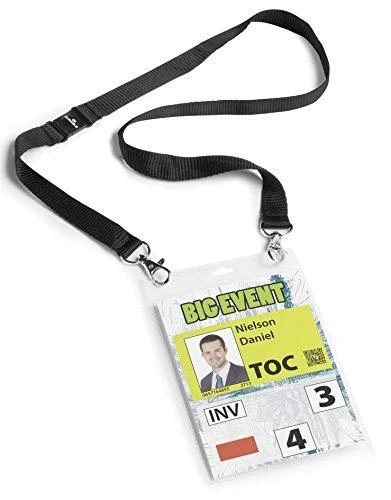 Laikiklis Durable DURABLE Event-Namensschild A6 mit Textilband Duo 10 St schw