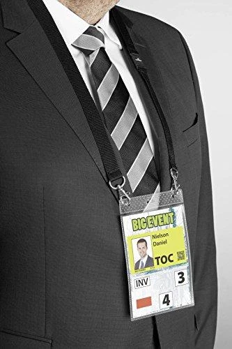Laikiklis Durable DURABLE Event-Namensschild A6 mit Textilband Duo 10 St schw