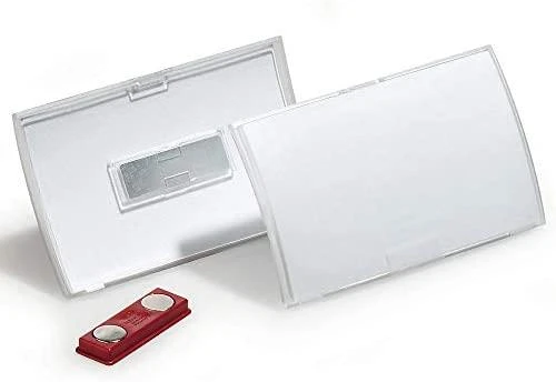 Laikiklis Patvarus DURABLE vardo etiketė Click Sulankstoma su magnetukais 40x75mm 10 vnt