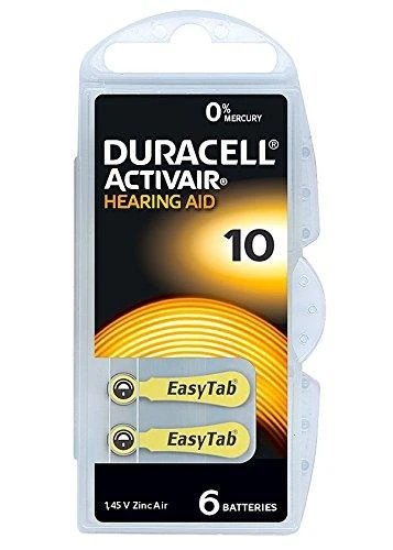 Duracell ActiVair 10 dydžio baterijos, 6 vnt. pakuotė