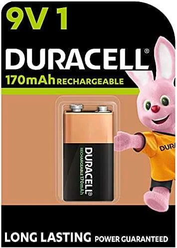 Akumuliatorius - Duracell 9V Įkraunamas 170 mAh 400 Ciklų