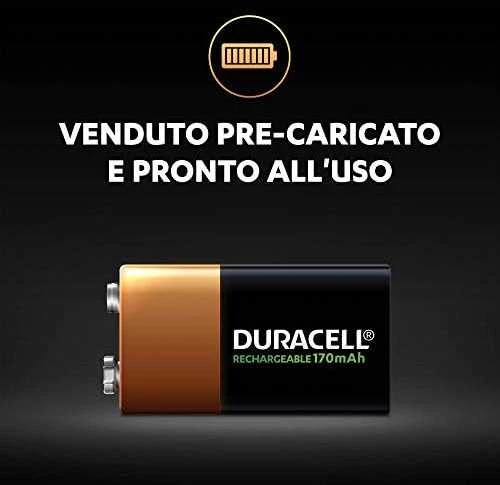 Akumuliatorius - Duracell 9V Įkraunamas 170 mAh 400 Ciklų