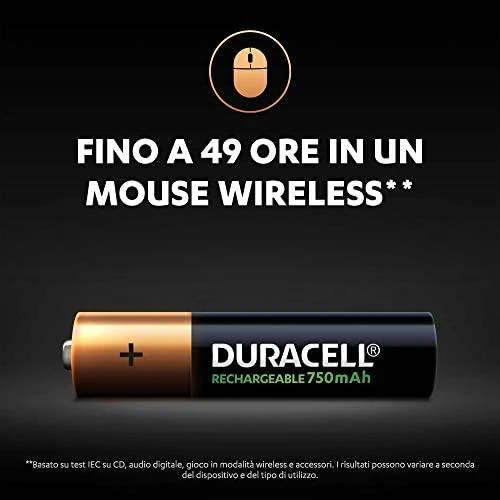 Duracell Recharge Plus baterijos AAA 4 pakuotės, 750 mAh