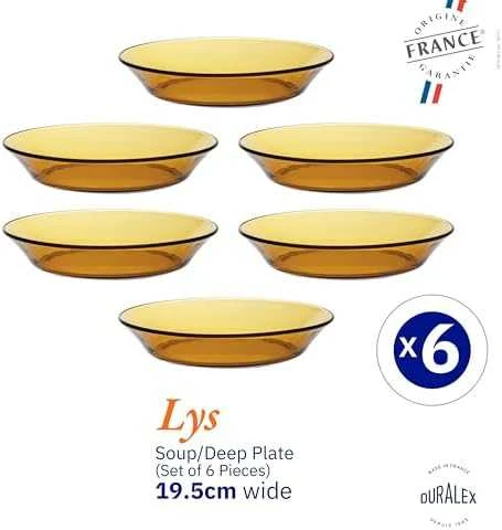 Talerz głęboki Duralex LYS AMBER oranžinė 195 x 35 mm - komplektas 6 vnt.