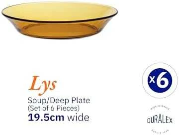 Talerz głęboki Duralex LYS AMBER oranžinė 195 x 35 mm - komplektas 6 vnt.