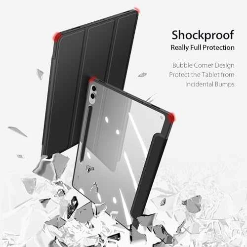 Dux Ducis Toby dėklas su atlenkiamu stovu, skirtas Samsung Galaxy Tab S9 FE - juodas