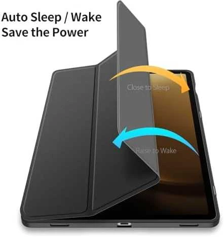 Dux Ducis Toby dėklas su atlenkiamu stovu, skirtas Samsung Galaxy Tab S9 FE - juodas