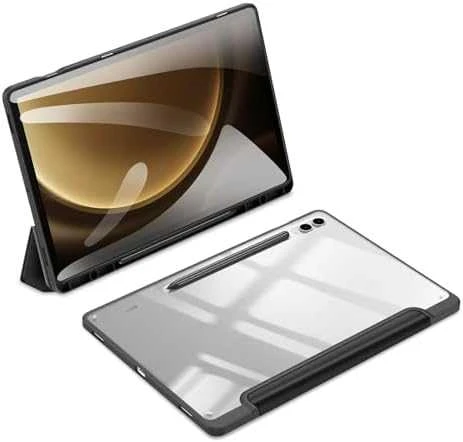 Dux Ducis Toby dėklas su atlenkiamu stovu, skirtas Samsung Galaxy Tab S9 FE - juodas