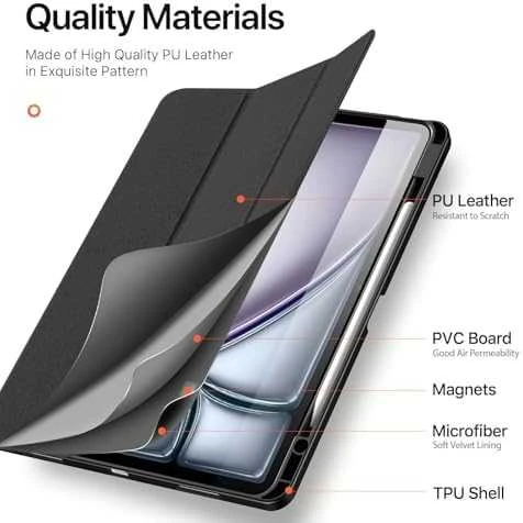 Dėklas Dux Ducis Domo Apple iPad Air 13 M2/M3/M4 2024/2025/2026 juodas