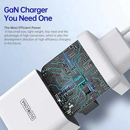 Įkroviklis DUZZONA T1 65W 2xUSB-C/USB-A baltas