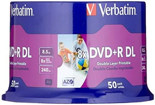 Verbatim 43703 neįrašytas DVD diskas 8,5 GB DVD-R 50 vnt