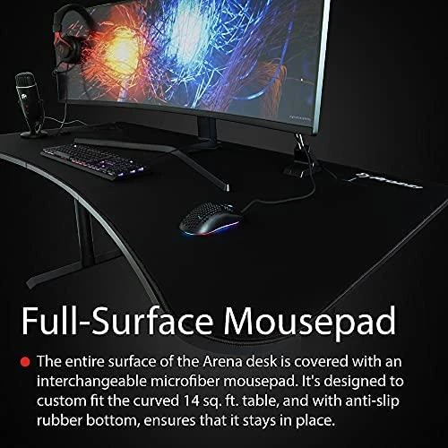 Žaidimų stalas Arozzi Arena Gaming Desk, Reguliuojamo aukščio 710-810mm, Juodas
