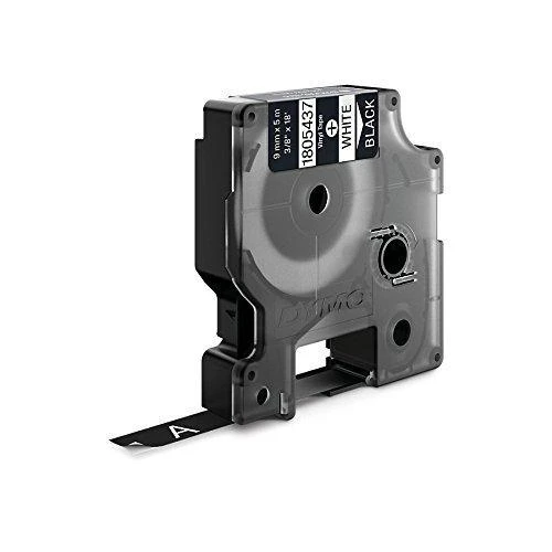 Juostelė DYMO Rhino 9mm x 5,5m, vinilinė, balta ant juodo / 1805437