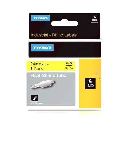 DYMO Rhino Termo vamzdelis 24mm x 1.5m / juodas ant geltonos (1805444)