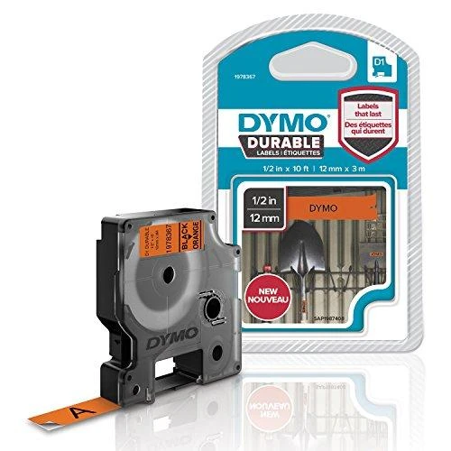 DYMO D1 Durable Juostelė 12mm x 3m / juodas ant oranžinės (1978367)