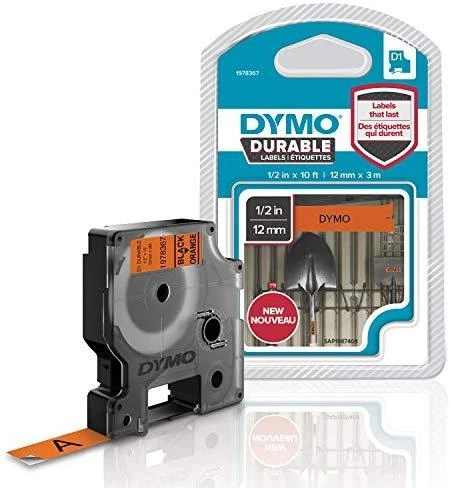 DYMO D1 Durable Juostelė 12mm x 3m / juodas ant oranžinės (1978367)