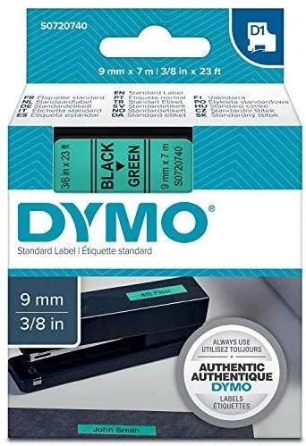 Juostelė DYMO D1 9mm x 7m, juoda ant žalio / S0720740 40919