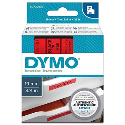 Juostelė DYMO D1 19mm. x 7m, Juodai ant Raudono