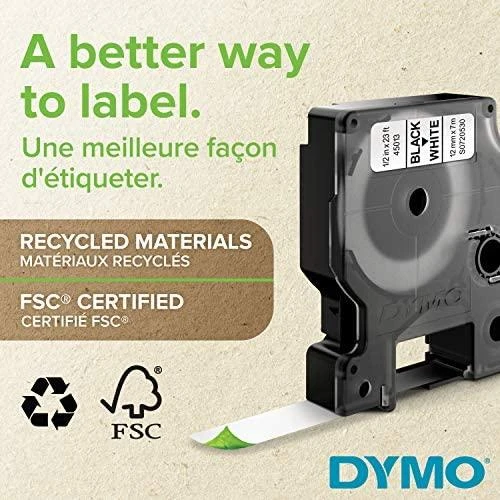 Dymo taśma do drukarek etykiet, D1 40913 | 9mm x 7m | juoda / balta | 10 vnt (S0720680_10)