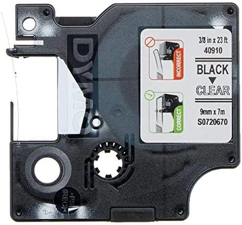 Juostelė DYMO D1 9mm x 7m, juoda ant permatomo / S0720670 40910