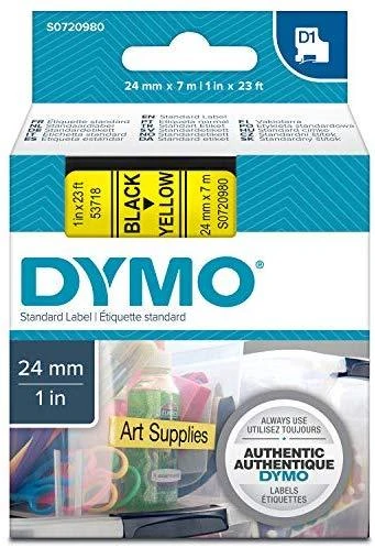 Juostelė DYMO D1 24mm x 7m, juoda ant geltono / S0720980 53718