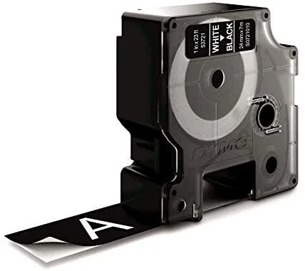 DYMO D1 Juostelė 24mm x7m / baltas ant juodos (53721 / S0721010)