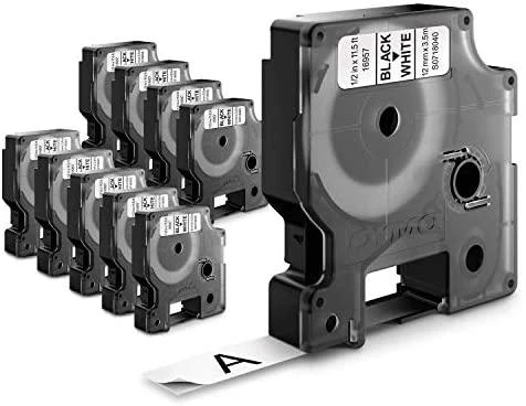 Dymo taśma do drukarek etykiet, D1 40913 | 9mm x 7m | juoda / balta | 10 vnt (S0720680_10)