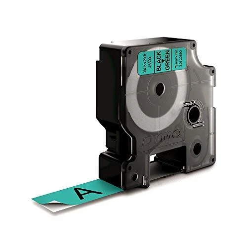 D1, prekės ženklo juosta, 19mm, juodas tekstas ant žalios juostos, 7m - 45800 DYMO / S0720890