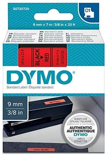 Juostelė DYMO D1 9mm x 7m, juoda ant raudono / S0720720 40917