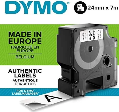 Juostelė DYMO D1 24mm x 7m, juoda ant balto / S0720930 53713