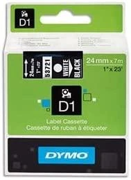 DYMO D1 Juostelė 24mm x7m / baltas ant juodos (53721 / S0721010)