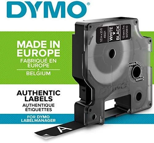 Juostelė DYMO D1 12mm x 7m, vinilinė, balta ant juodo / S0720610 45021