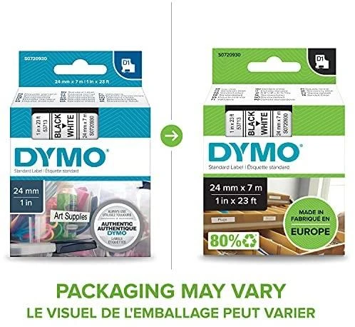 Juostelė DYMO D1 24mm x 7m, juoda ant balto / S0720930 53713