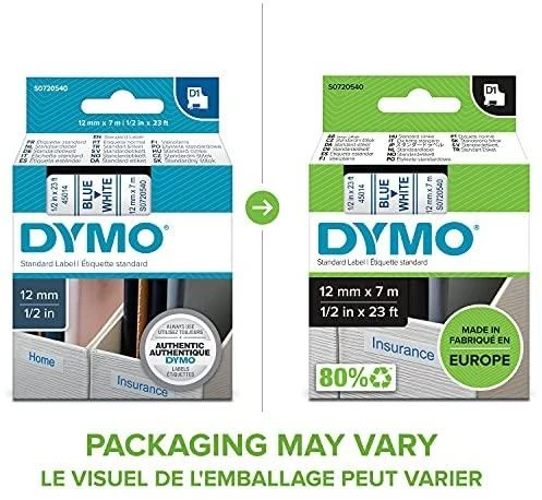 DYMO 18482 etikečių juostelė Juoda ant baltos
