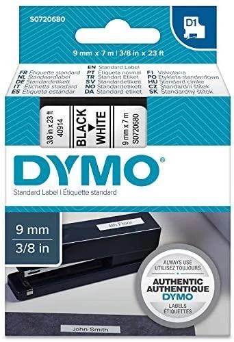 Juostelė DYMO D1 9mm x 7m, juoda ant balto / S0720680 40913